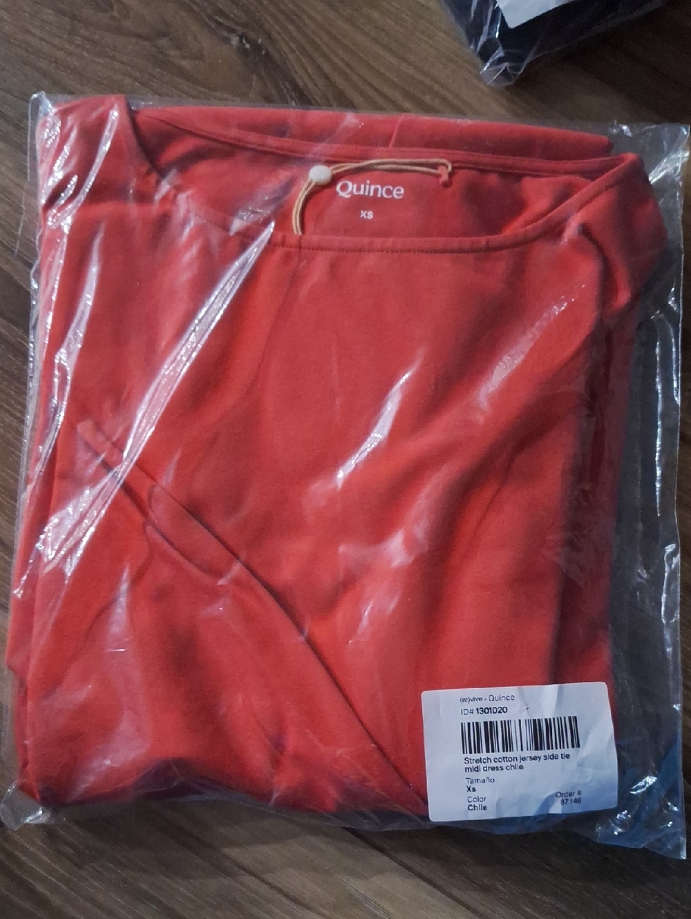 Quince Stretch Cotton Jersey Side Tie Midi Dress Chile XS NWT - Picture 2 of 4